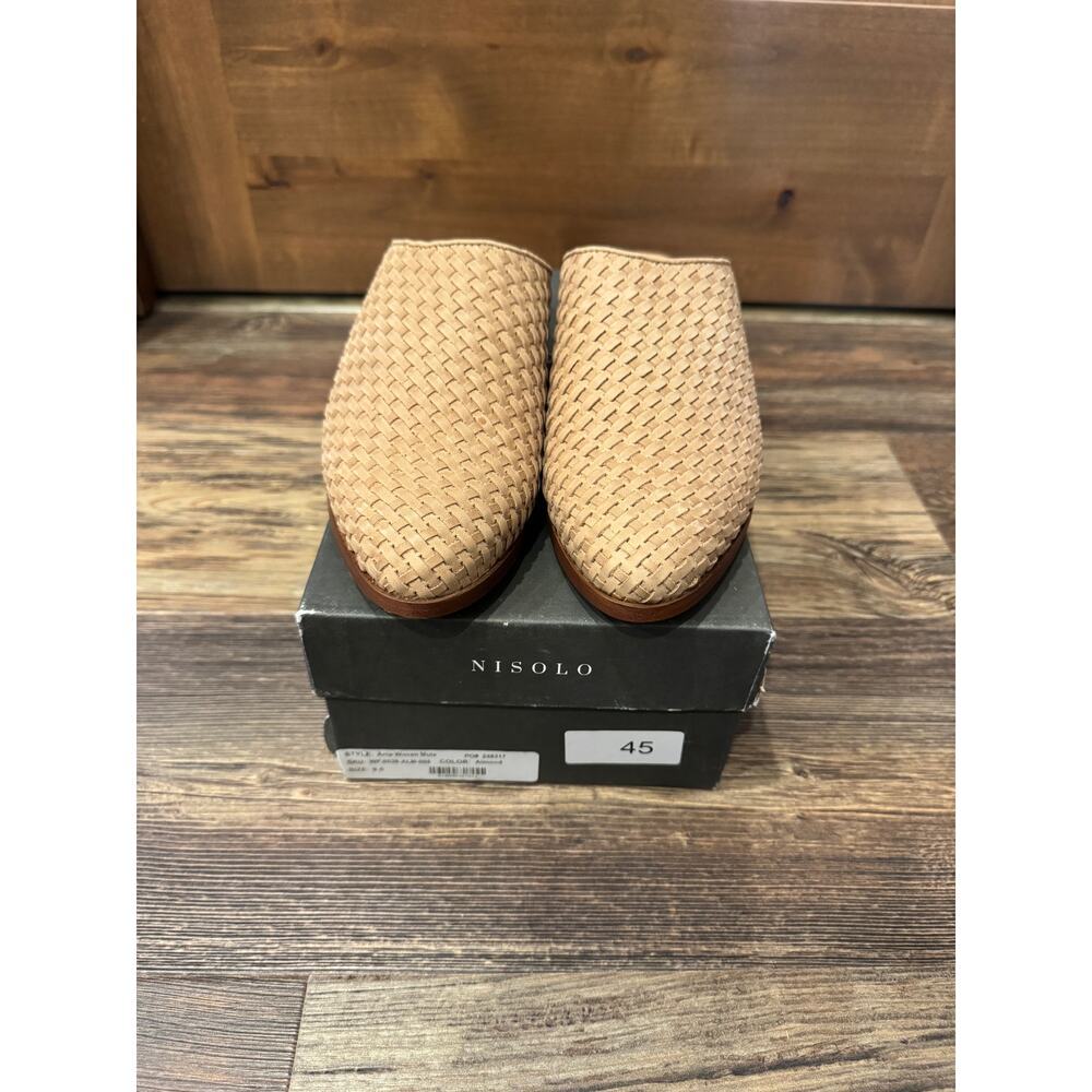 Nisolo Ama Woven Leather Mule slides 9.5 Almond - Picture 3 of 8